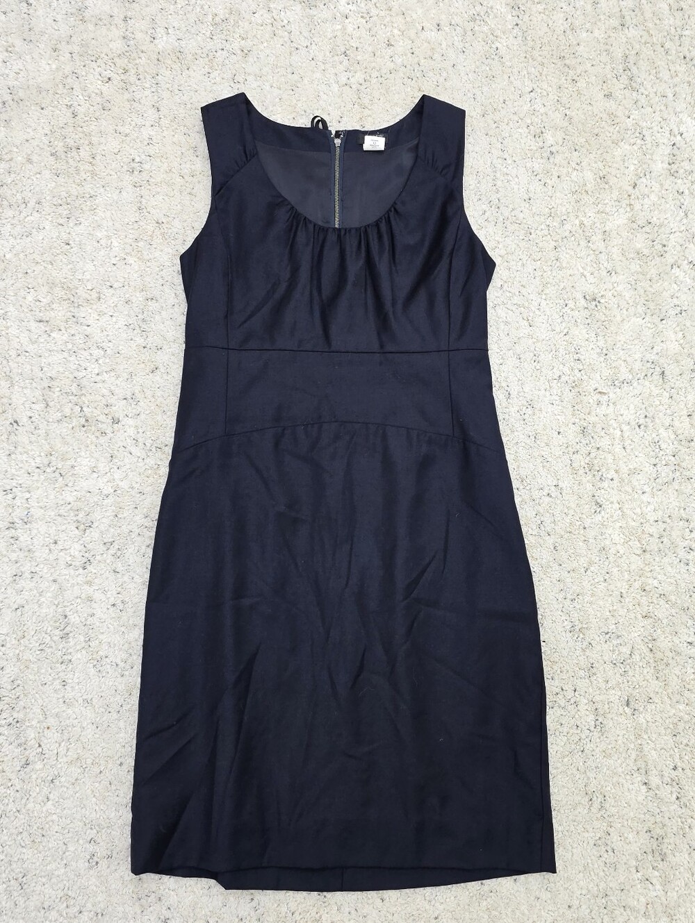 J. Crew 100% Wool Navy Sleeveless Sheath Dress